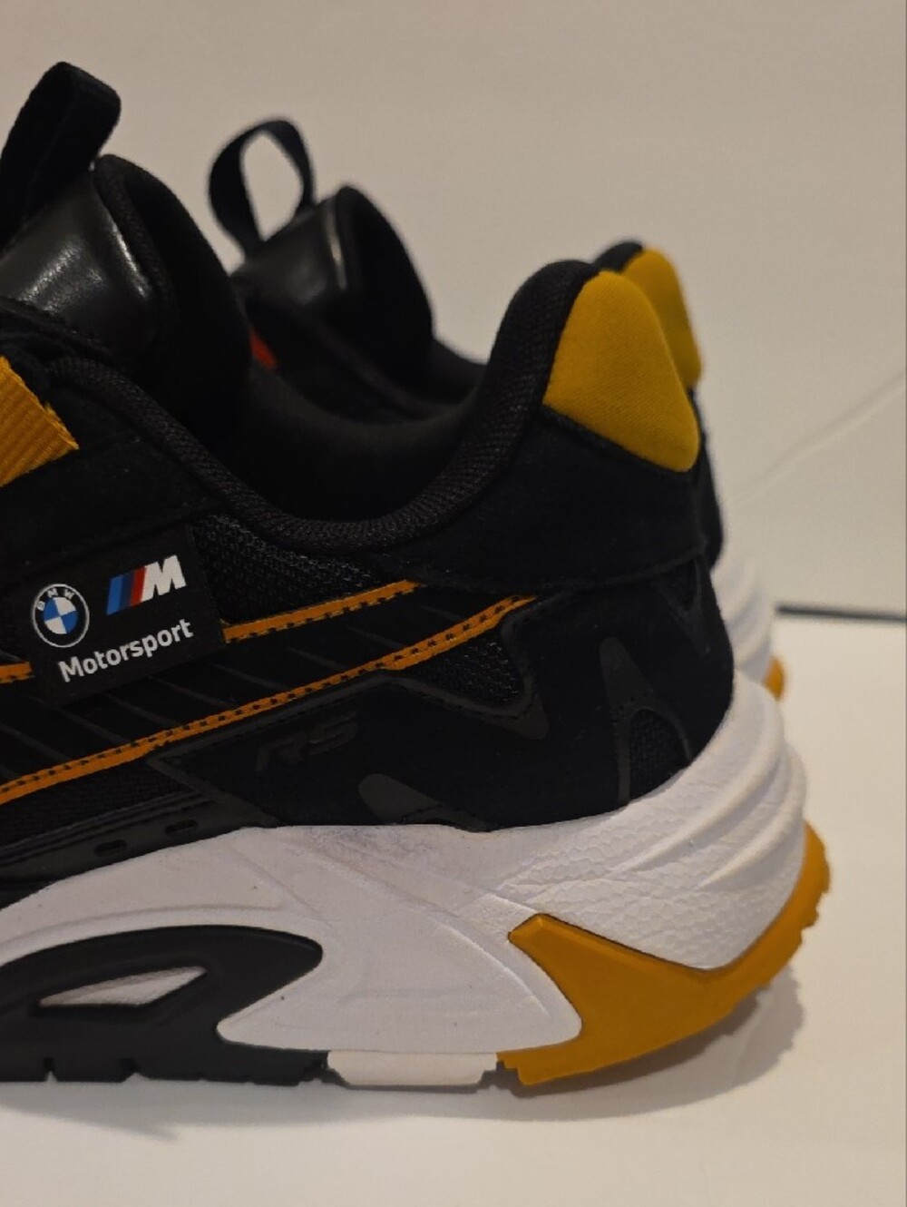 Rare Men's Black & Gold Yellow Racing-Inspired Sneakers BMW RS M SERIES Size 10 - Picture 13 of 16